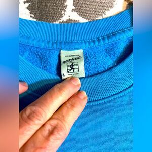 Sporty & Rich NWOT Robins Egg Blue Crew Sweatshirt oversize Large